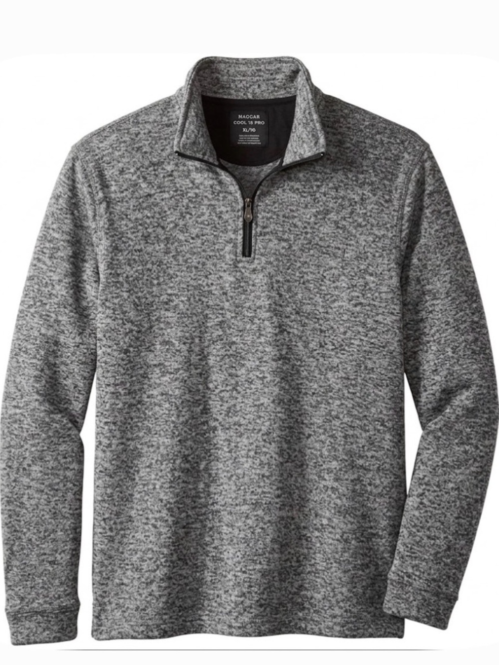 HAGGAR Cool 18 Pro Fleece Pullover Sweater Jacket, Men’s XL, Gray